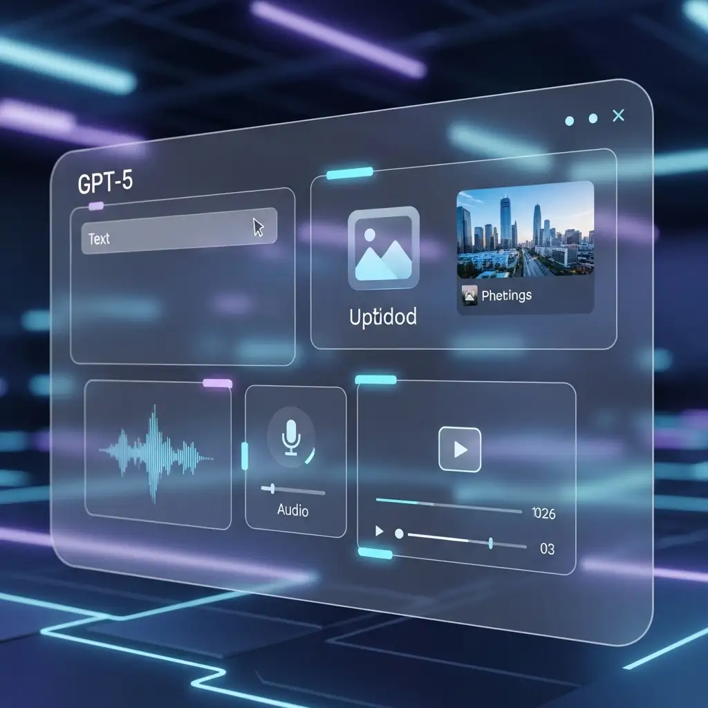 GPT-5 AI model interface with futuristic India tech background