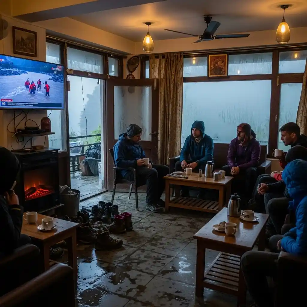 Aerial view of Uttarkashi flood after cloudburst near Gangotri – August 2025 disaster news